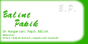 balint papik business card